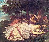 The Young Ladies on the Banks of the Seine by Gustave Courbet